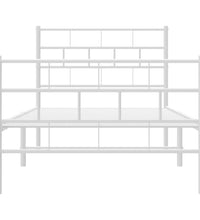 Bettgestell mit Kopf- und Fußteil Metall Weiß 80x200 cm
