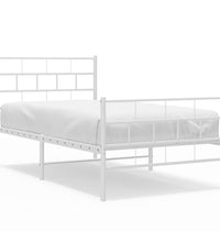 Bettgestell mit Kopf- und Fußteil Metall Weiß 90x200 cm