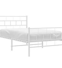 Bettgestell mit Kopf- und Fußteil Metall Weiß 90x200 cm
