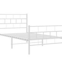 Bettgestell mit Kopf- und Fußteil Metall Weiß 90x200 cm