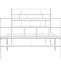 Bettgestell mit Kopf- und Fußteil Metall Weiß 90x200 cm