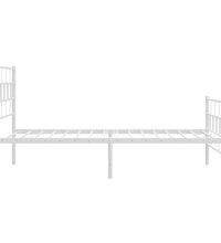 Bettgestell mit Kopf- und Fußteil Metall Weiß 90x200 cm