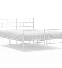Bettgestell mit Kopf- und Fußteil Metall Weiß 120x200 cm