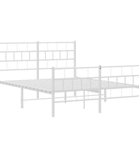 Bettgestell mit Kopf- und Fußteil Metall Weiß 120x200 cm