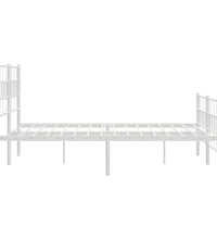 Bettgestell mit Kopf- und Fußteil Metall Weiß 120x200 cm