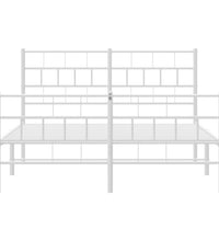 Bettgestell mit Kopf- und Fußteil Metall Weiß 135x190 cm