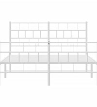 Bettgestell mit Kopf- und Fußteil Metall Weiß 140x190 cm
