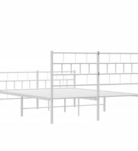 Bettgestell mit Kopf- und Fußteil Metall Weiß 140x190 cm