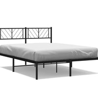 Bettgestell mit Kopfteil Metall Schwarz 120x190 cm