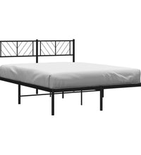 Bettgestell mit Kopfteil Metall Schwarz 120x190 cm