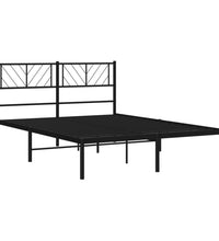 Bettgestell mit Kopfteil Metall Schwarz 135x190 cm