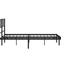 Bettgestell mit Kopfteil Metall Schwarz 135x190 cm