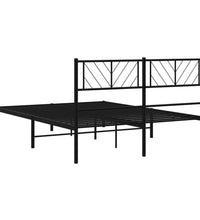 Bettgestell mit Kopfteil Metall Schwarz 135x190 cm