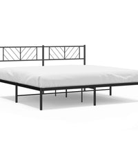 Bettgestell mit Kopfteil Metall Schwarz 183x213 cm