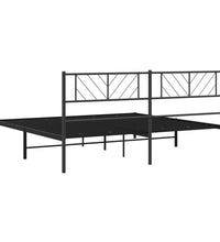 Bettgestell mit Kopfteil Metall Schwarz 183x213 cm