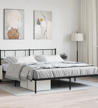 Bettgestell mit Kopfteil Metall Schwarz 183x213 cm