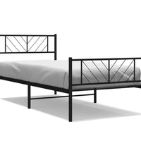 Bettgestell mit Kopf- und Fußteil Metall Schwarz 80x200 cm
