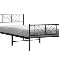 Bettgestell mit Kopf- und Fußteil Metall Schwarz 80x200 cm