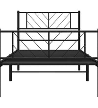 Bettgestell mit Kopf- und Fußteil Metall Schwarz 80x200 cm
