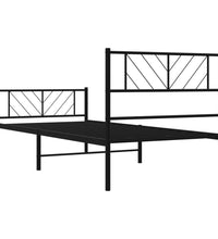 Bettgestell mit Kopf- und Fußteil Metall Schwarz 80x200 cm