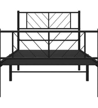 Bettgestell mit Kopf- und Fußteil Metall Schwarz 100x190 cm