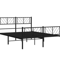 Bettgestell mit Kopf- und Fußteil Metall Schwarz 120x190 cm