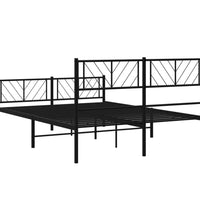 Bettgestell mit Kopf- und Fußteil Metall Schwarz 120x190 cm