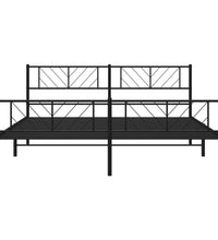 Bettgestell mit Kopf- und Fußteil Metall Schwarz 183x213 cm