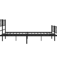 Bettgestell mit Kopf- und Fußteil Metall Schwarz 183x213 cm