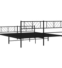 Bettgestell mit Kopf- und Fußteil Metall Schwarz 183x213 cm