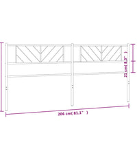 Kopfteil Metall Schwarz 200 cm