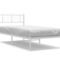 Bettgestell mit Kopfteil Metall Weiß 80x200 cm