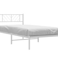 Bettgestell mit Kopfteil Metall Weiß 80x200 cm
