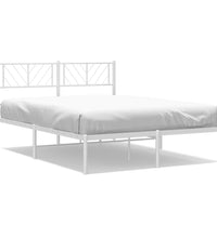Bettgestell mit Kopfteil Metall Weiß 120x200 cm