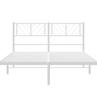 Bettgestell mit Kopfteil Metall Weiß 120x200 cm