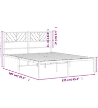 Bettgestell mit Kopfteil Metall Weiß 120x200 cm