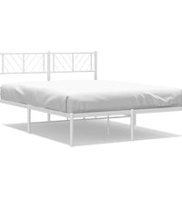 Bettgestell mit Kopfteil Metall Weiß 135x190 cm