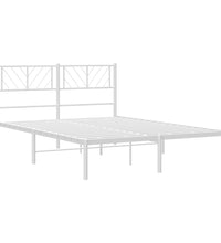 Bettgestell mit Kopfteil Metall Weiß 135x190 cm