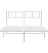 Bettgestell mit Kopfteil Metall Weiß 135x190 cm