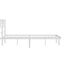 Bettgestell mit Kopfteil Metall Weiß 135x190 cm