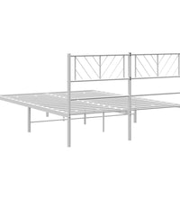 Bettgestell mit Kopfteil Metall Weiß 135x190 cm