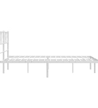 Bettgestell mit Kopfteil Metall Weiß 140x200 cm