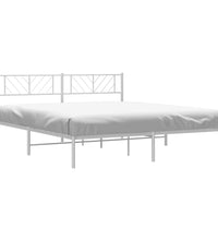 Bettgestell mit Kopfteil Metall Weiß 183x213 cm