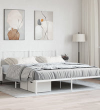 Bettgestell mit Kopfteil Metall Weiß 183x213 cm