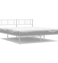 Bettgestell mit Kopfteil Metall Weiß 200x200 cm
