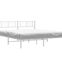 Bettgestell mit Kopfteil Metall Weiß 200x200 cm