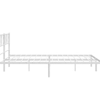 Bettgestell mit Kopfteil Metall Weiß 200x200 cm