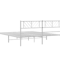 Bettgestell mit Kopfteil Metall Weiß 200x200 cm