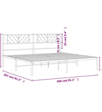 Bettgestell mit Kopfteil Metall Weiß 200x200 cm
