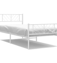 Bettgestell mit Kopf- und Fußteil Metall Weiß 90x190 cm